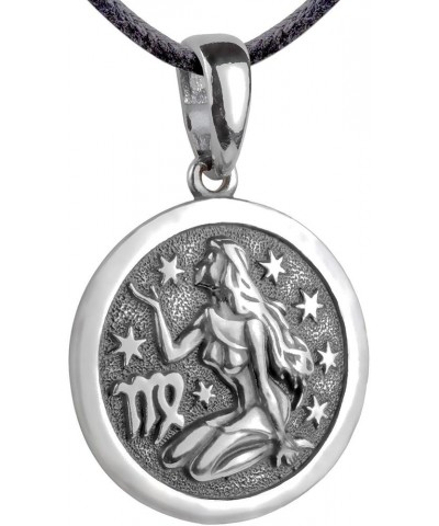 Zodiac Sign Pendant Necklace 925 Sterling Silver Horoscope Medallion Coin Disc Choker Charm Constellation Astrology Jewelry f...