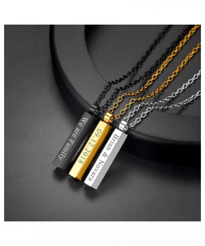 Engravable Bar Necklace, Womens Choker Necklace Stainless Steel Custom Engrave Text Horizontal/Vertical Bar Pendant Necklaces...