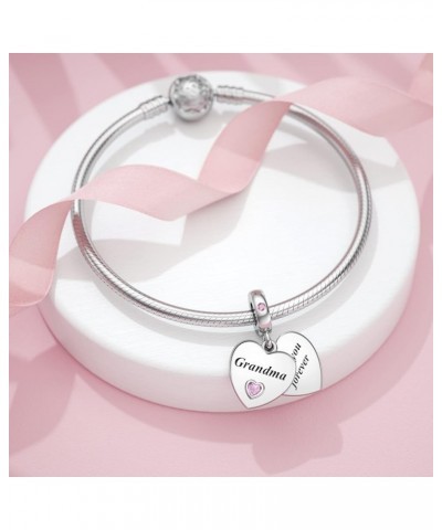 Mother Sister Daughter Wife Charms Fit Pandora Charms Bracelet with Double Heart Love Charms 925 Sterling Silver Beads for Wo...