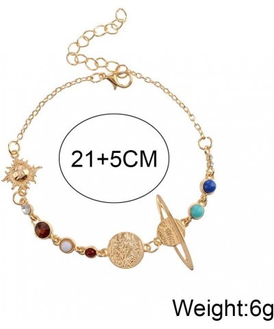 YOOE Eight Planets Universe Bracelet Anklet. Adjustable Gold Plate Chain Galaxy Space Bracelet Solar System Space Women Girls...