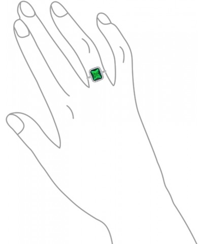 Personalize Large Fashion Rectangle Solitaire Cubic Zirconia CZ HALO Pave Simulated Emerald Green Vintage Art Deco Style 10CT...