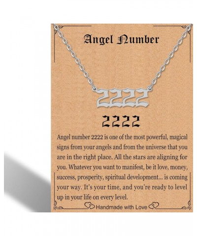 Angel Number Necklace For Women,Dainty Gold Plated Number 000 1111 111 222 333 444 555 666 777 888 999 Pendants Choker Chain ...