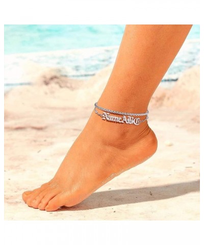 Stainless Steel Ankle Chain Bracelets for Women or Girls Cuban Curb/Figaro/Box Links Beach Foot Jewelry 8.5''-10.5'' Adjustab...