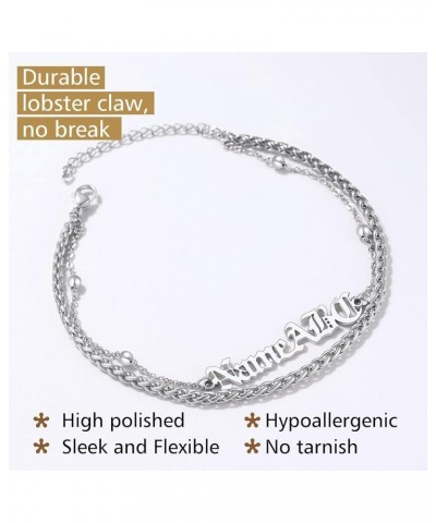 Stainless Steel Ankle Chain Bracelets for Women or Girls Cuban Curb/Figaro/Box Links Beach Foot Jewelry 8.5''-10.5'' Adjustab...