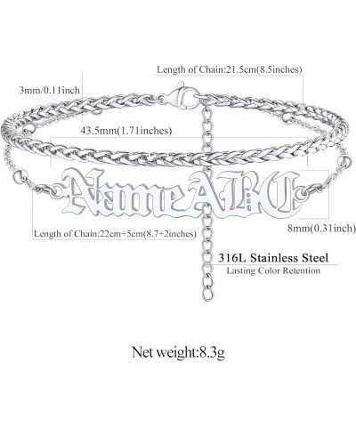 Stainless Steel Ankle Chain Bracelets for Women or Girls Cuban Curb/Figaro/Box Links Beach Foot Jewelry 8.5''-10.5'' Adjustab...