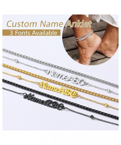 Stainless Steel Ankle Chain Bracelets for Women or Girls Cuban Curb/Figaro/Box Links Beach Foot Jewelry 8.5''-10.5'' Adjustab...