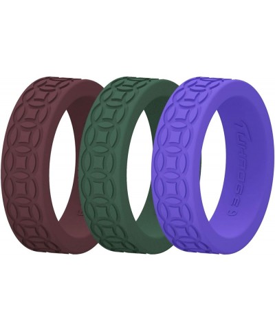 Women's Silicone Wedding Ring Silicone Rubber Wedding Bands Representing The Pattern of Independent Freedom and Dreams, Promi...