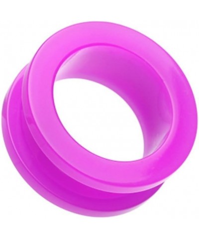 Neon Colored Acrylic Screw-Fit Ear Gauge Tunnel Plug 00 GA (10mm), Purple $9.53 Body Jewelry