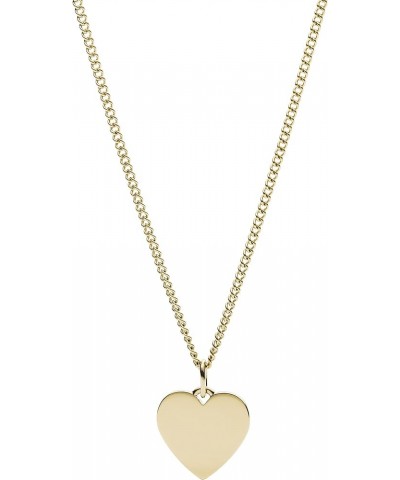 Women's Plated Stainless Steel Engravable Personalized Gift Pendant Chain Necklace for Women Gold Gold Heart $17.04 Necklaces