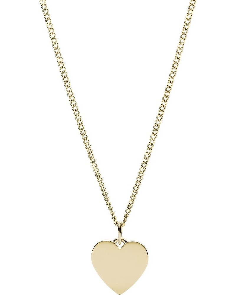 Women's Plated Stainless Steel Engravable Personalized Gift Pendant Chain Necklace for Women Gold Gold Heart $17.04 Necklaces