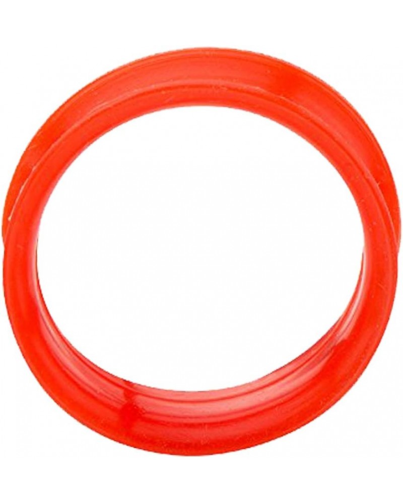 Super Thin Walled Silicone Double Flared Tunnels - Sold As a Pair - 6 Sizes to Choose From 7/16" Red $6.49 Body Jewelry