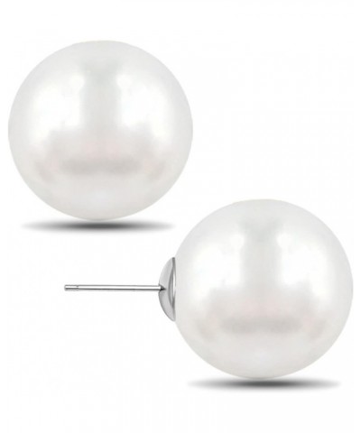 Big Pearl Earrings - Extra Oversized Classic Faux Round Large Simulated Pearl Studs for Women,Hypoallergenic to Sensitive Ear...