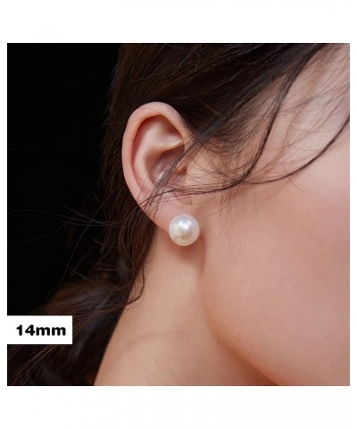 Big Pearl Earrings - Extra Oversized Classic Faux Round Large Simulated Pearl Studs for Women,Hypoallergenic to Sensitive Ear...