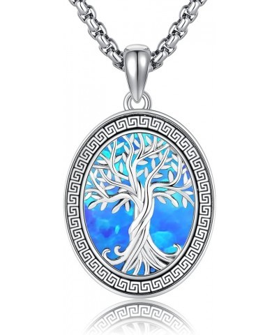 Tree Of Life Necklace 925 Sterling Silver Tree Of Life Pendant Greek Key Necklace Family Tree Of Life Jewelry Gift For Women ...