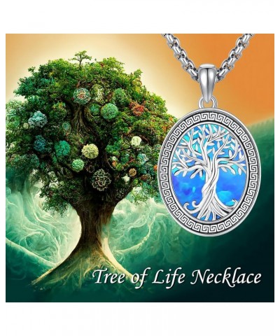 Tree Of Life Necklace 925 Sterling Silver Tree Of Life Pendant Greek Key Necklace Family Tree Of Life Jewelry Gift For Women ...