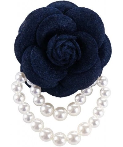 Camellia Flower Brooch Pins, Corsage Fashion Jewelry Brooches for Women, Vintage Pearl Flowe Corsage Tassel Brooch(Grey) Blue...