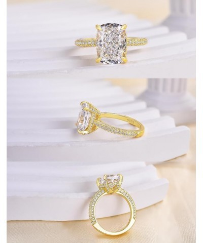 4CT/7CT Elongated Cushion Cut Promise Ring for Women, Simulated Diamond Ring, 925 Sterling Silver 18K White Gold/Yellow Gold ...