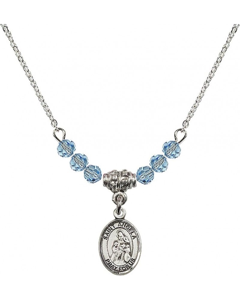 March Birth Month Bead Necklace with Catholic Patron Saint Petite Charm, 18 Inch Saint Angela Merici $26.60 Necklaces