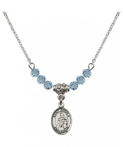 March Birth Month Bead Necklace with Catholic Patron Saint Petite Charm, 18 Inch Saint Angela Merici $26.60 Necklaces