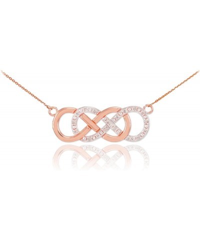 Double-Mounted 14k Rose Gold Diamond Double Infinity Necklace 22.0 Inches $142.79 Necklaces