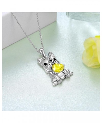 Dog Necklace for Women 925 Sterling Silver French Bulldog Necklace Pug Frenchie Gifts for Daughter Granddaughter Girls Women ...