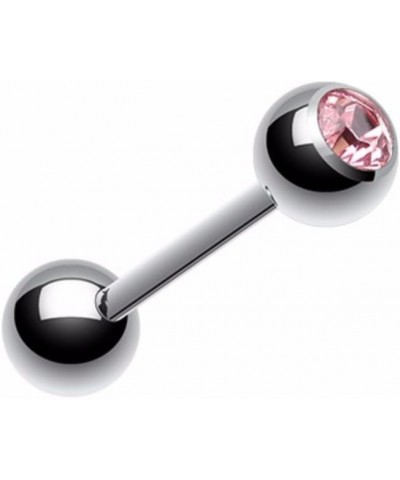 Basic Gem Ball 316L Surgical Steel Barbell WildKlass Tongue Ring 14g 16mm (5mmball size) Pink $8.15 Body Jewelry