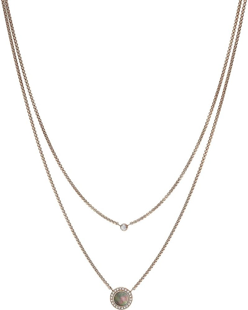 Women's Rose Gold-Tone Stainless Steel Pendant Chain Necklace for Women Rose Gold Gray Mother of Pearl $18.08 Necklaces