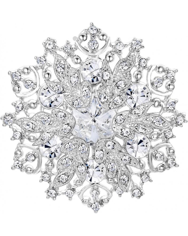 Austrian Crystal Elegant Winter Snowflake Corsage Brooch Pin Clear $9.66 Brooches & Pins