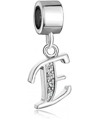 Pugster Silver Plated Letter Initial A-Z Dangle Alphabet Synthetic Crystal Bead Fits Charms Bracelet Letter E $7.31 Bracelets