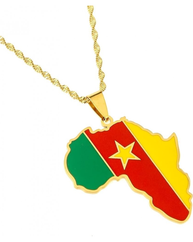 Africa Map Necklace Cameroon Map Pendant Necklaces Gold Color Jewelry Map Cameroun Cameroonians Gift gold $8.25 Necklaces