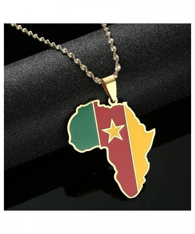 Africa Map Necklace Cameroon Map Pendant Necklaces Gold Color Jewelry Map Cameroun Cameroonians Gift gold $8.25 Necklaces