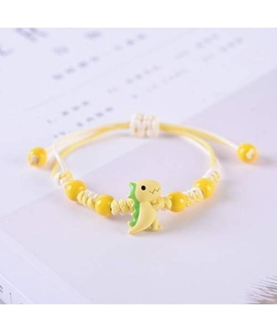 4 Pcs Unique Dinosaurs Bracelets Beaded Colorful Luck String Rope Chain Cord Thread Braided Bracelet Good Protection Friendsh...