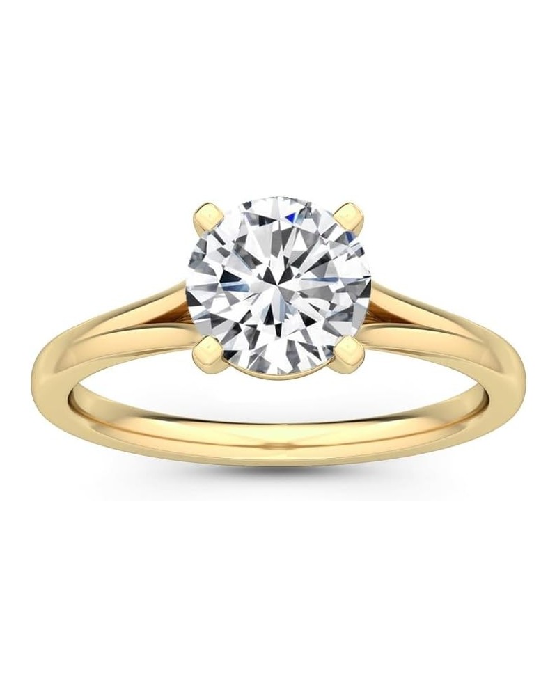 1-5 Carat (ctw) White Gold Round Cut LAB GROWN Diamond Solitaire Engagement Ring (Color H-I Clarity VS1-VS2) 7.5 Yellow Gold ...