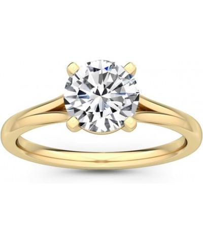 1-5 Carat (ctw) White Gold Round Cut LAB GROWN Diamond Solitaire Engagement Ring (Color H-I Clarity VS1-VS2) 7.5 Yellow Gold ...