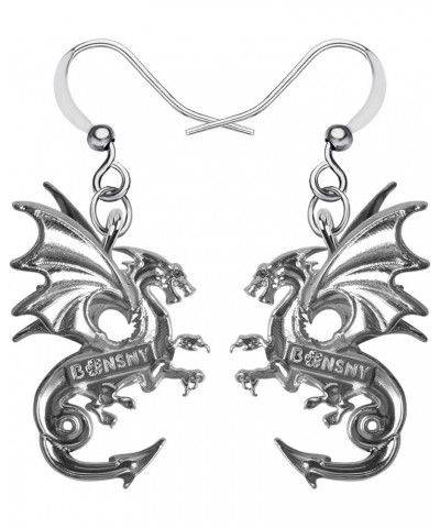 Enamel Alloy Dragon Earrings Fantasy Dinosaur Drop Dangle Fashion Jewelry For Women Girls Charm Gift Multi $8.31 Earrings