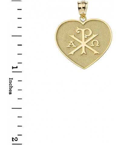 Exquisite 10k Gold Chi Rho Alpha Omega Symbol Heart Shaped Pendant Necklace Yellow Gold 18.0 Inches $98.89 Necklaces