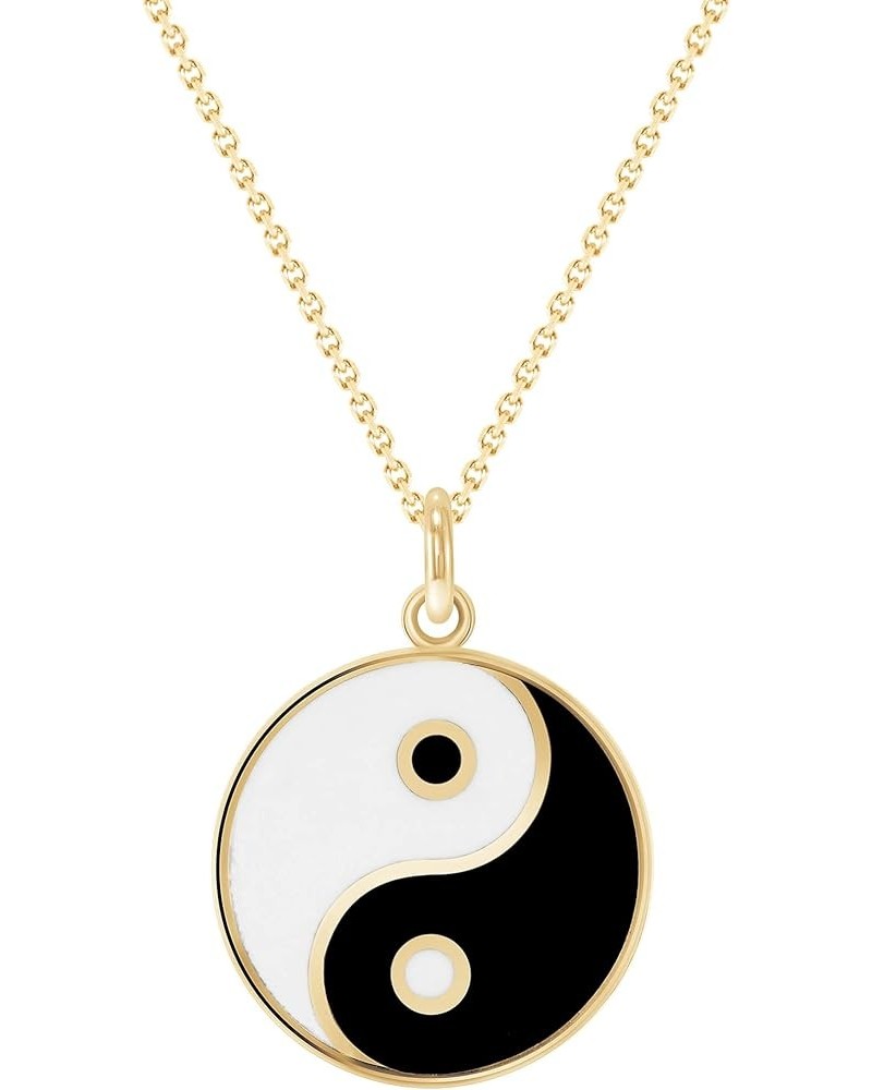 Yin and Yang Pendant Necklace in Solid 14k Gold, Made in America Large Pendant Pendant Only Yellow Gold $89.60 Necklaces