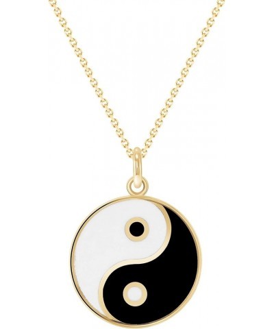 Yin and Yang Pendant Necklace in Solid 14k Gold, Made in America Large Pendant Pendant Only Yellow Gold $89.60 Necklaces