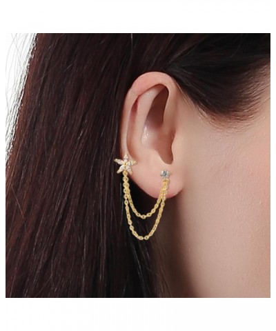 Chain Earrings for Women Gold Chain Earrings Handpicked 14k gold stud earrings Jewelry Gifts $9.17 Earrings