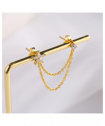 Chain Earrings for Women Gold Chain Earrings Handpicked 14k gold stud earrings Jewelry Gifts $9.17 Earrings