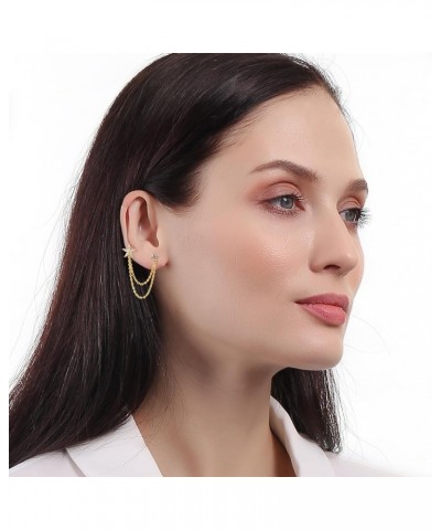 Chain Earrings for Women Gold Chain Earrings Handpicked 14k gold stud earrings Jewelry Gifts $9.17 Earrings