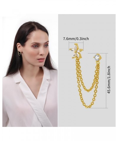 Chain Earrings for Women Gold Chain Earrings Handpicked 14k gold stud earrings Jewelry Gifts $9.17 Earrings