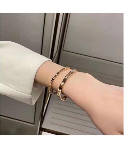 Men Women Bracelet 18K Gold Plated Classic Style Couple Bracelet Jewelry Gifts Christmas Waterproof Summer 19cm No diamonds6 ...