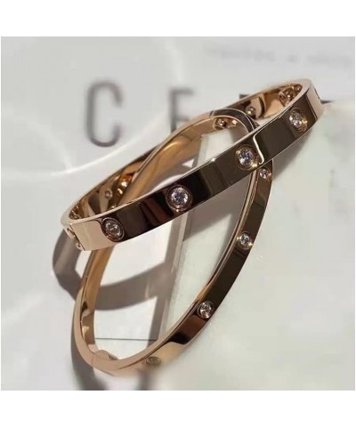 Men Women Bracelet 18K Gold Plated Classic Style Couple Bracelet Jewelry Gifts Christmas Waterproof Summer 19cm No diamonds6 ...