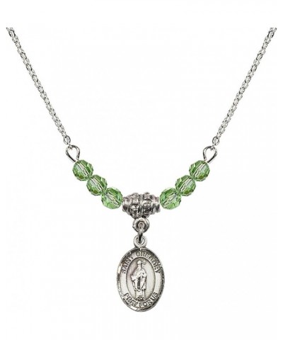 August Birth Month Bead Necklace with Catholic Patron Saint Petite Charm, 18 Inch Saint Gregory the Great $33.24 Necklaces