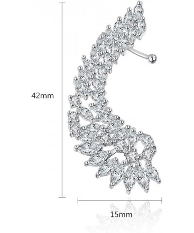 White Gold Plated Cubic Zirconia Leaf Shaped Chandelier Swarovski Elements Crystal Rhinestone Flower Stud Earrings Fashion Je...