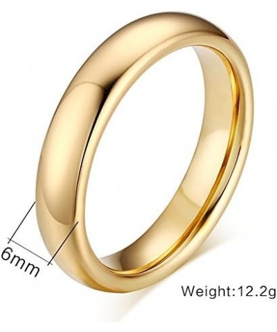 Jewelry Personalized His & Hers Gold Plated Tungsten Carbide Domed Engagement Anniversary Ring Wedding Bands 6mm size 11 $9.6...