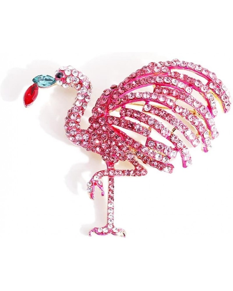 Alloy Metal Enamel Pink Flamingo Brooch and Pin for Women Friendship pink $7.89 Brooches & Pins