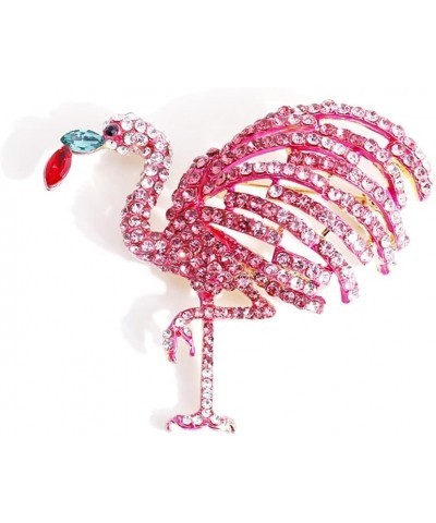 Alloy Metal Enamel Pink Flamingo Brooch and Pin for Women Friendship pink $7.89 Brooches & Pins