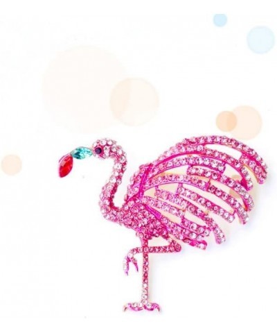 Alloy Metal Enamel Pink Flamingo Brooch and Pin for Women Friendship pink $7.89 Brooches & Pins